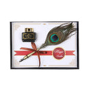 Retro Calligraphy Peafowl Quill Feather Dip Pen Writing Ink Set (Multicolor