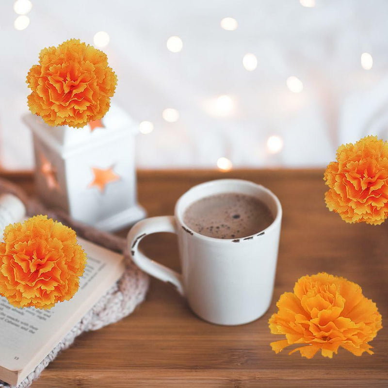 30 Pcs Artificial Marigold Flowers Decoration Set Orange Carnation Flowers