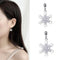 Xmas Gift Diamond Christmas Dangle Drop Rhinestone Zircon Snowflake Earrings