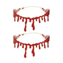 Horror Party Dress Red Blood Drip Necklace Punk Choker Deathrock Halloween