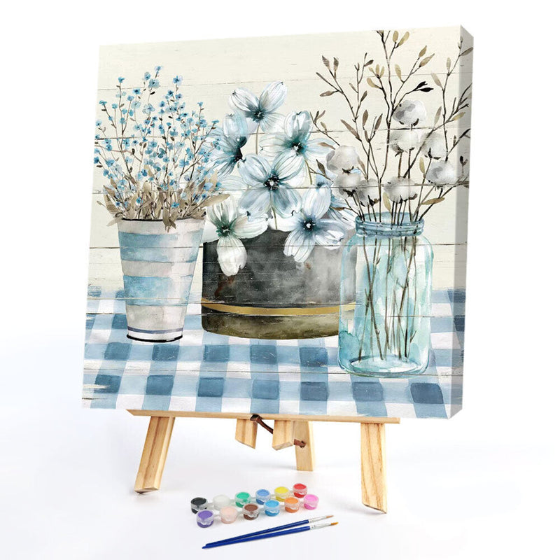 Table Flowers Oil Paint By Numbers Kit DIY Acrylic Painting on Canvas Framele