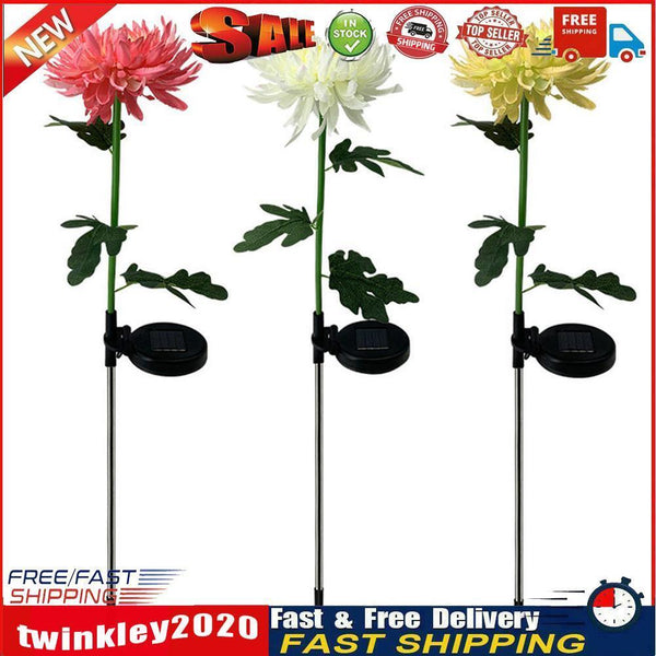 Solar Powered Chrysanthemum Light LED Outdoor Simulation Flower Lamp Decor Newly