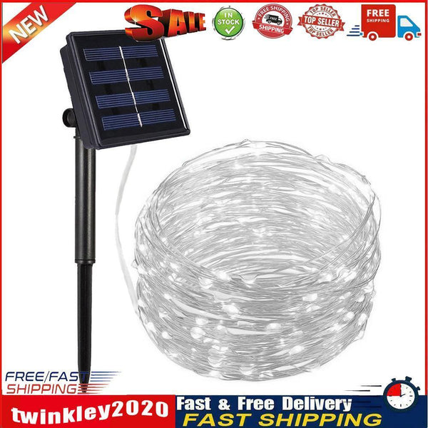 200 LED 22m Solar Copper Wire String Lamp Garden Decorative Light (White) Newly