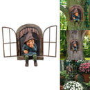 Naughty Garden Gnome Statue Elf Out The Door Tree Hugger Home Yard Decor U hot.
