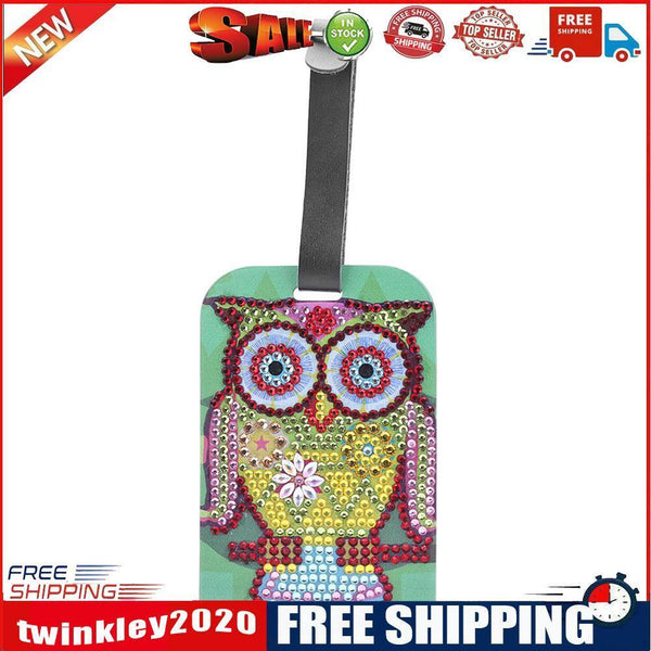 DIY Special Shaped Diamond Painting Bird Design Leather Boarding Pass Craft