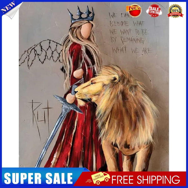 Angel and Lion Oil Paint By Numbers Kit DIY Acrylic Painting on Canvas Arts