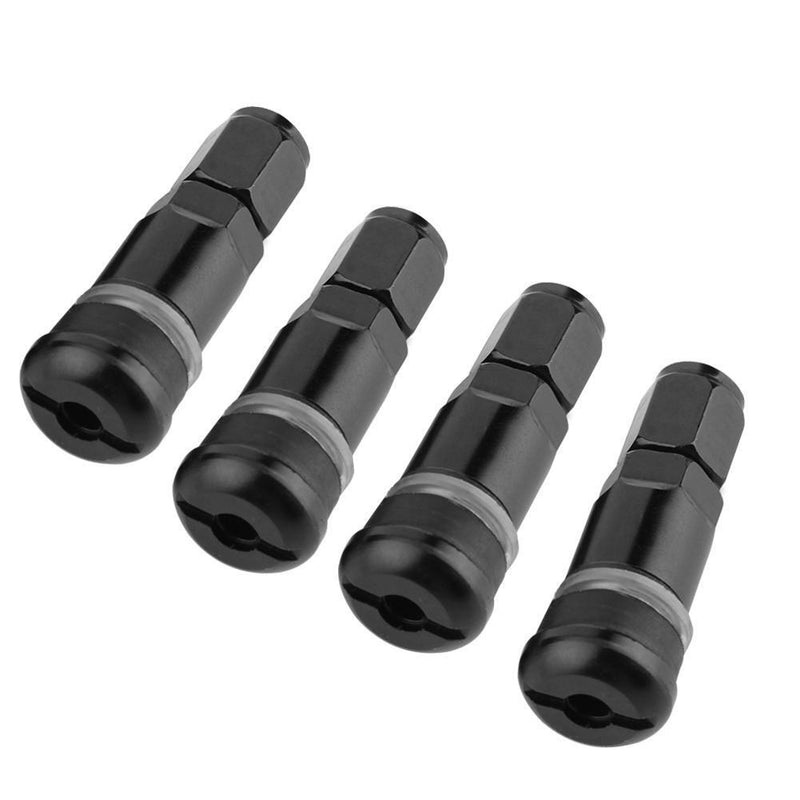 4pcs Car Tubeless Tyre Valve Stems Aluminum Tire Air Valve Stems (Black) Newly