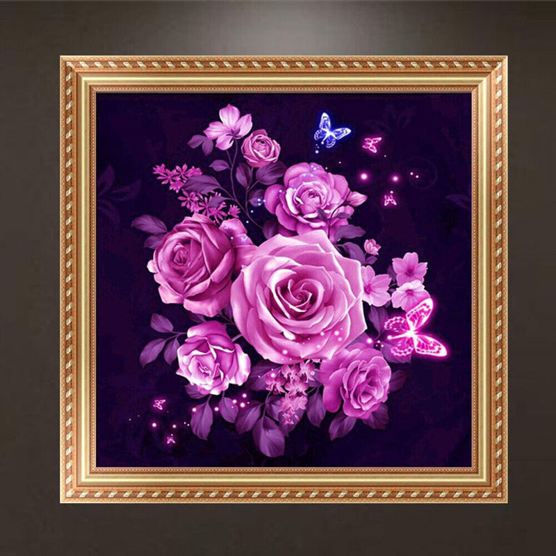 Pink 5D DIY Flower Diamond Painting Embroidery Cross Stitch Home Decor Gift