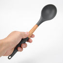 Silicone Kitchenware Non-slip Kitchen Cookware with Beech Handle (Spoon)