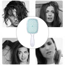 Wide Teeth Air Cushion Comb Scalp Massage Hair Brush (Transparent Blue) Newly