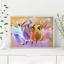 Girls with Umbrella Oil Paint By Numbers Kits DIY Handpainted on Canvas Art