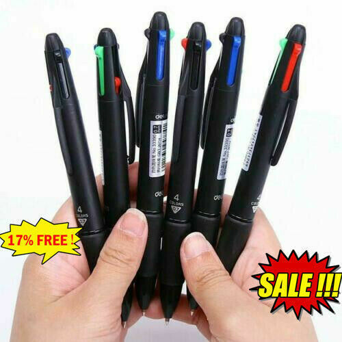 4Colors in 1 Ballpoint Pen Writing Student Mark Pens School Stationery X4L2