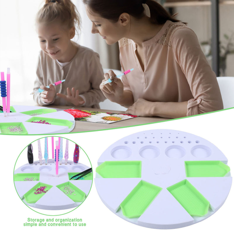 Dot Drill Tray DIY Diamond Painting Tool Plastic Storage Box Holder (White)