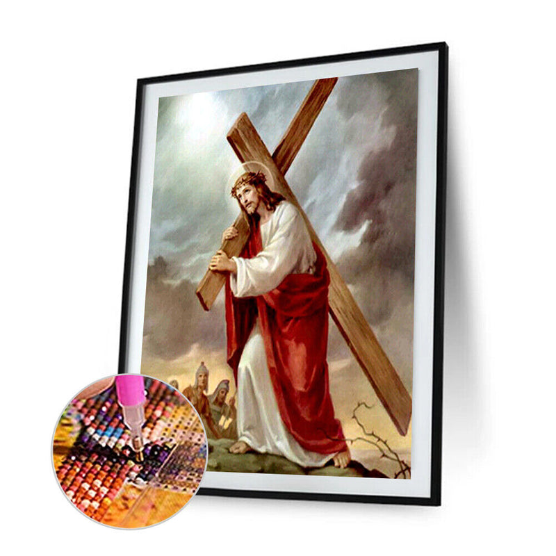 5D DIY Full Drill Diamond Painting Cross Religious Cross Stitch Embroidery