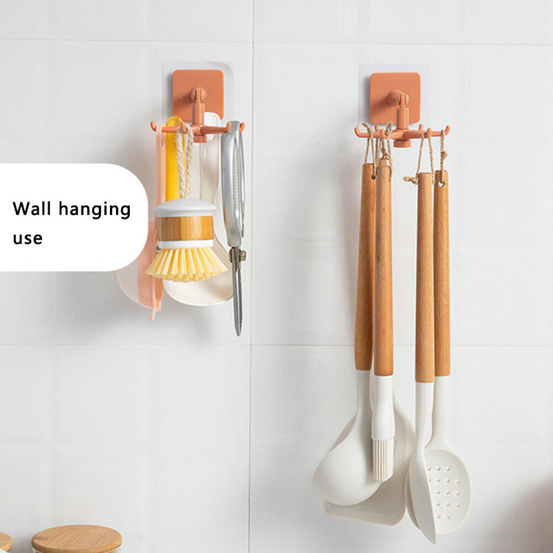 Universal Six-Claw Storage Hooks Kitchen 360-Degree Rotatable Rack Gadgets