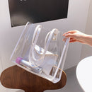 Retro Women Clear Composite Bags Shoulder Bag Pure Color Handbags (White)