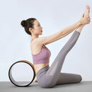 TPE Wood Yoga Spine Roller Wheel Backbend Training Pilates Aid Circle Cork