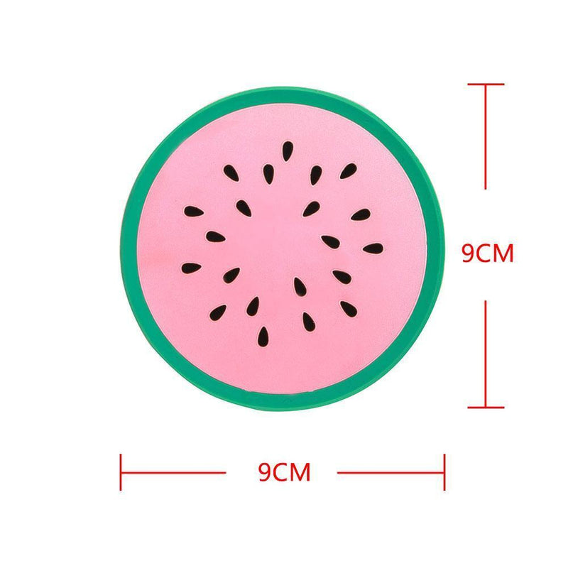 Silicone Non-Slip Fruit Pattern Placemat Round Insulation Table Cup Pad(2) Newly