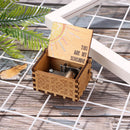 Wooden Carved Retro Hand Crank Music Box You Are My Sunshine Music Box (B) Newly