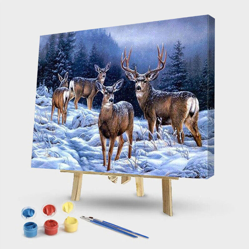 DIY Acrylic Oil Painting Canvas Deer Handpainted Acrylic Painting By Numbers Kit