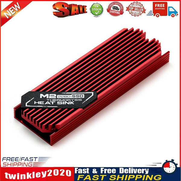 M.2 Solid State Hard Disk Heatsink Heat Radiator for PCIE 2280 SSD (Red) Newly