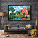 Full Embroidery DIY Canvas Stamped 11CT Cross Stitch Farm View Kit Ornament