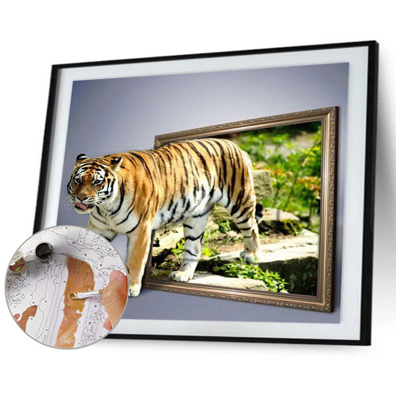 Tiger Oil Paint By Numbers Kit DIY Acrylic Painting on Canvas Drawing Picture