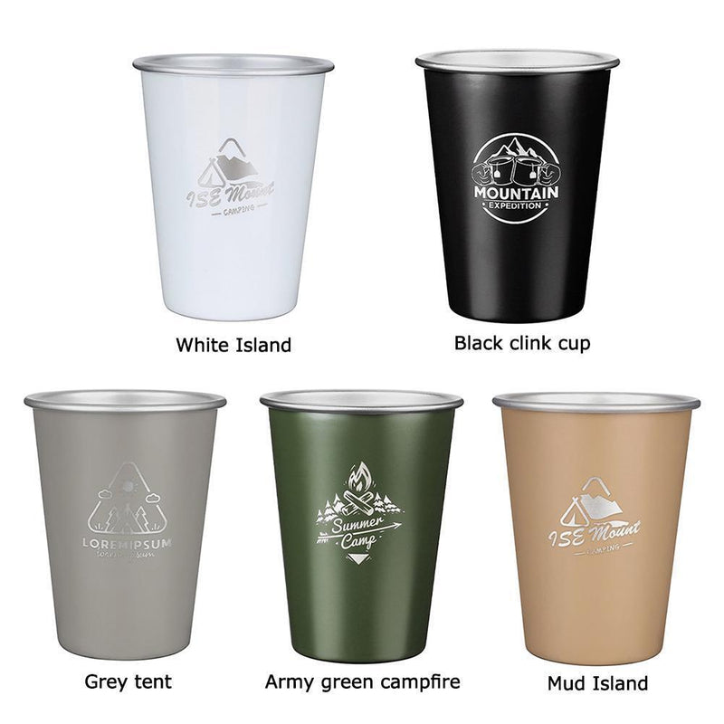 Stainless Steel Camping Cup Outdoor Travel Coffee Beer Drinks Mugs (Black)
