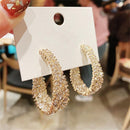 Dangle Stud Full Crystal Hoop Earrings Shinning Luxury Earrings Wedding Jewelry