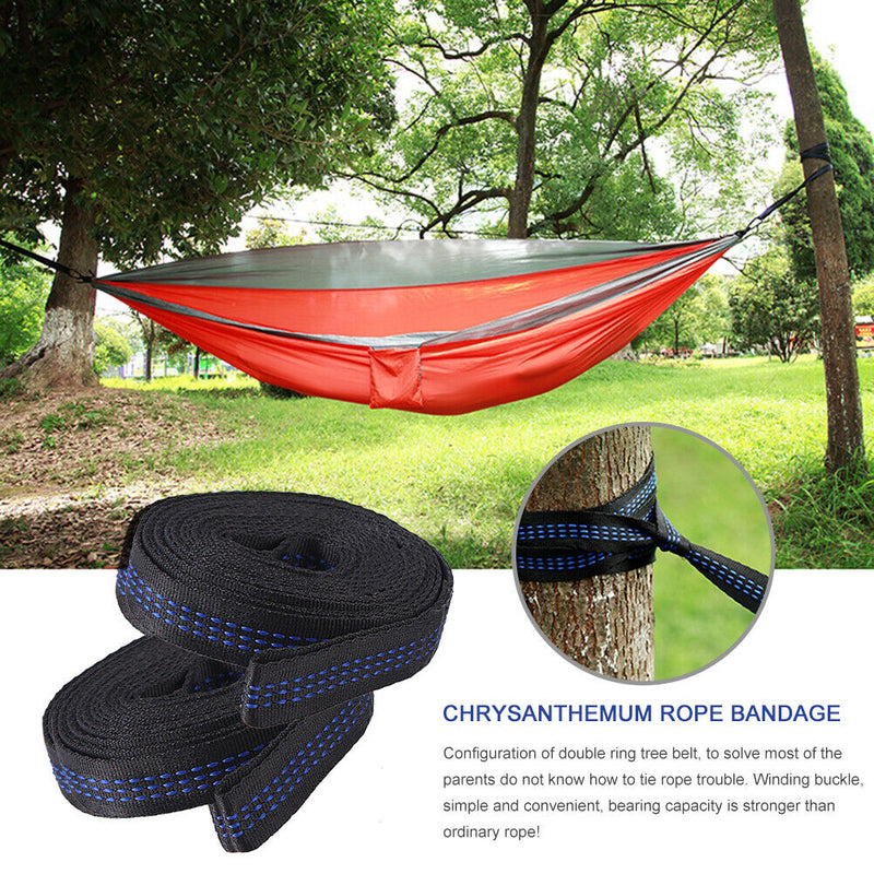 2pcs Hammock Strap Outdoor Camping Tree Hanging 200KG Load Hammock Rope Bel