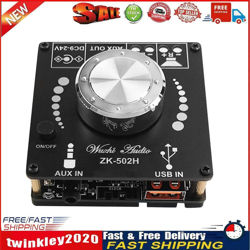 ZK-502H 2x50W HiFi Bluetooth-compatible Amp Digital Power Amplifier Board Newly