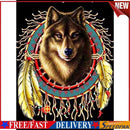 5D DIY Diamond Painting Dream Catcher Wolf Full Square Drill Mosaic Picture