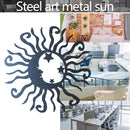 Wall Art Sun Moon Stars Decor Metal Sculpture for Indoor Outdoor (Black) Newly
