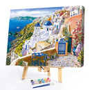 Painting By Numbers DIY Drawing Coastal Town Hand Painted Oil Canvas Kit Craf