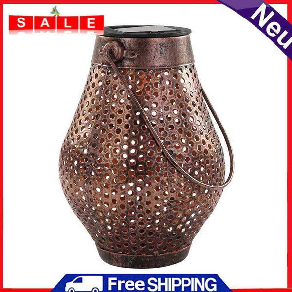 Retro Solar LED Lantern Waterproof Garden Yard Hanging Lamp Lawn Landscape Light