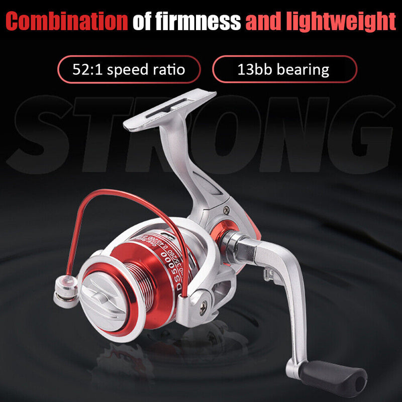 Aluminum Alloy 5.2 1 Ratio Fishing Wheel 13BB Bearing Spool Reels (DS2000) Newly