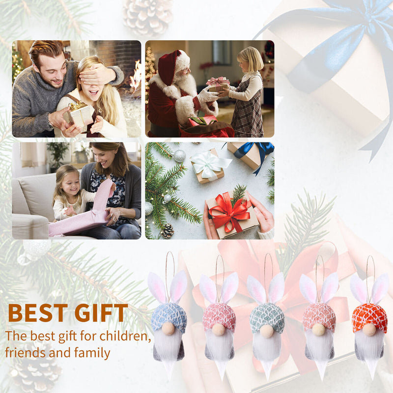 Bunny Gnome Spring Easter Swidish Tomte Dwarf Hanging Ornament 10 Pcs (3)