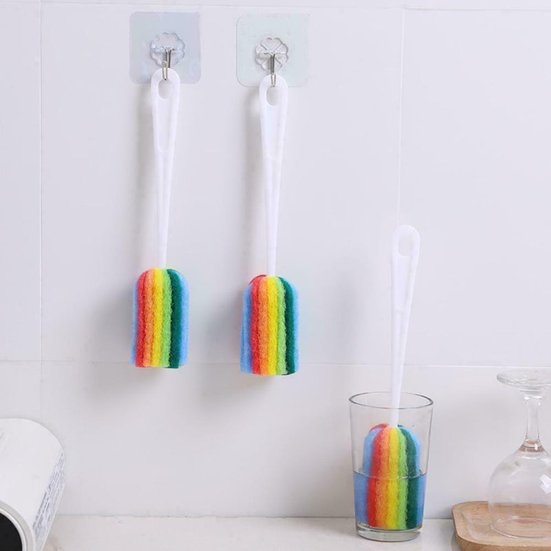 Detachable Water Bottle Cup Mug Glass Washing Sponge P0H4 T9M9 Rainb Brush F0Z5