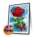 DIY Butterfly Rose Rhinestone Picture Gift Full Drill Round Diamond Painting Kit