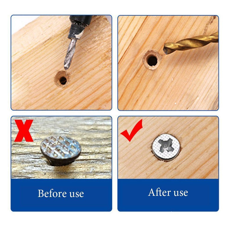 Woodworking Hex Shank Drill Bit Countersunk Bits Titanium Plated Chamfering