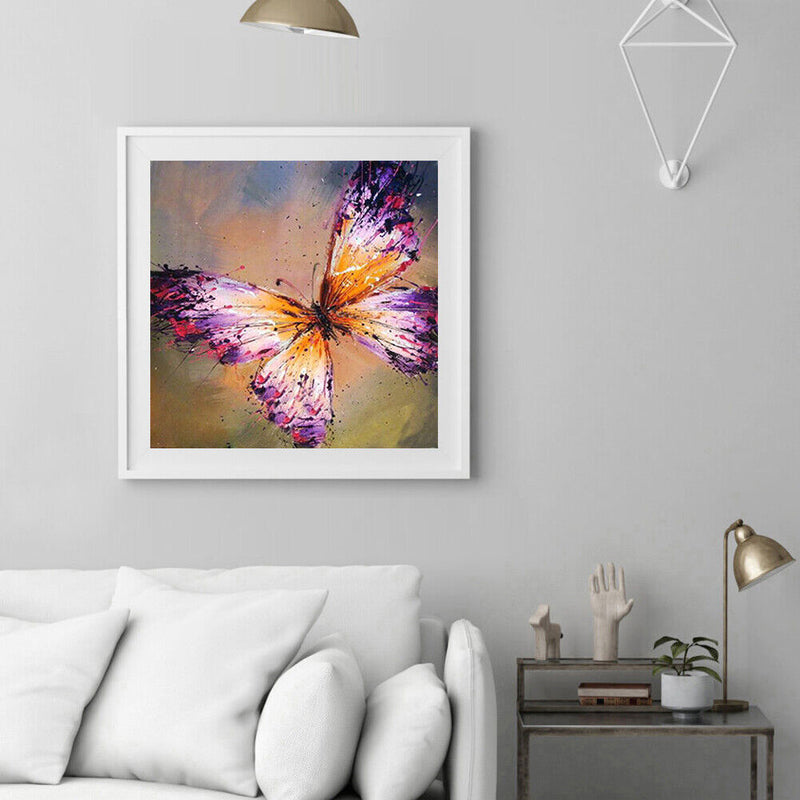 #A Colorful Butterfly Oil Paint By Numbers DIY Frameless Drawing Picture for A