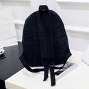 Preppy Style Corduroy Solid Color Knapsack Women Travel Large Capacity Handbags