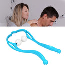 2-Ball Rolling Manual Neck Massager Pain Relief Hand Massage Tool (Blue) Newly
