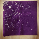 Tarot Card Tablecloth Zodiac-pattern Flannel Tarots Cloth 49x49cm (Purple)