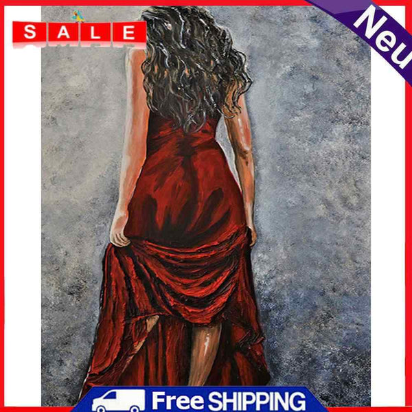 Frameless Oil Paint By Numbers DIY Woman Back Picture Craft Home Decoration Kit