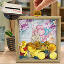 Wooden Diamond Painting Piggy Bank DIY Coin Saving Box Xmas Gifts (CQG09)