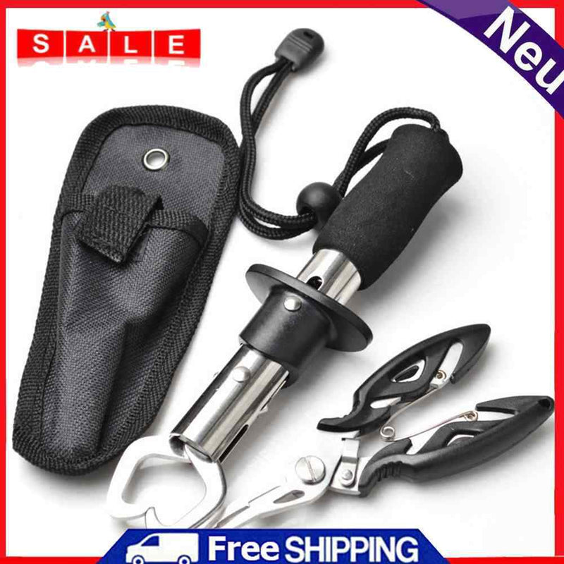 Stainless Steel Fishing Grip Control Pliers Scissors Set Line Cutter Clip Clamp