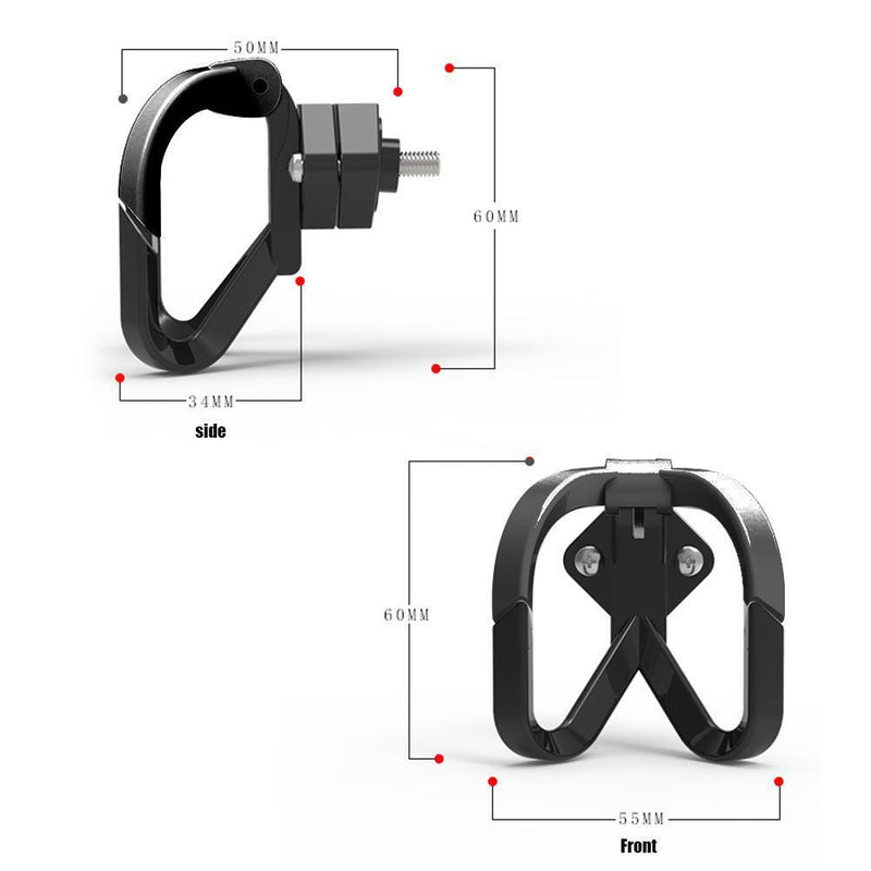 Motorcycle Luggage Helmet Hook Hanger Double Claw Bag Bottle Holder (Black)