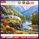 5D Diamond Painting Landscape Train Full Round Drill DIY Crafts Mosaic Pictures