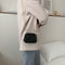 Pure Color Leather Mini Shoulder Bags Women Chain Messenger Bags (Black)